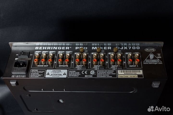 Behringer DJX700 Pro Mixer + микрофон с кабелем