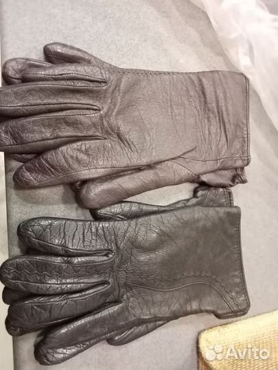 Перчатки женские М кожа