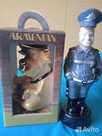 Сувенирные керамические бутылки 0,5 л бык, дпс