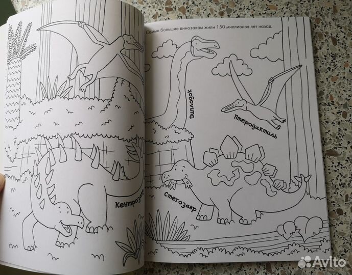 Новая раскраска ид Нигма Цветные динозаврики 64стр