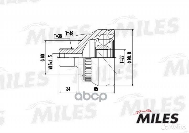 ШРУС наружный VW sharan/ford galaxy 1.8-2.8 95-06