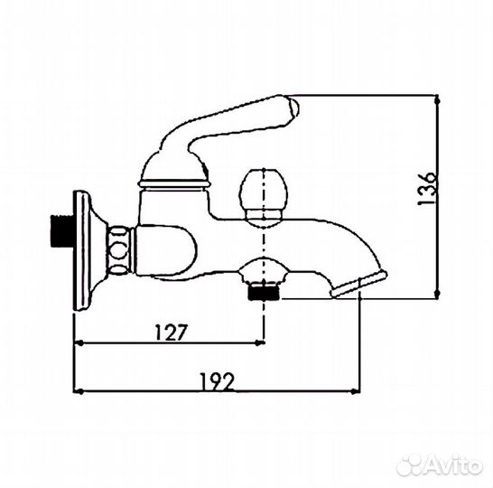 Смеситель для ванны Rose R0202E