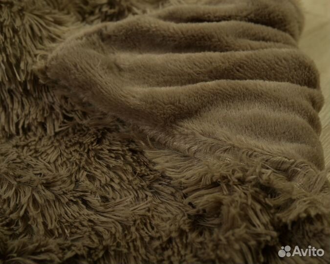 Плед меховой коричневый двусторонний