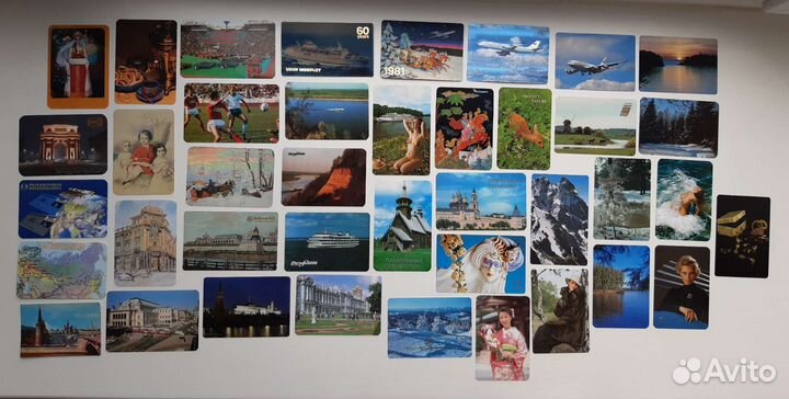 Календарики СССР переливные, стерео, ламиниров