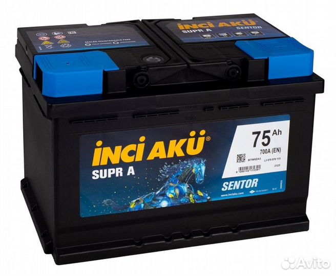 Аккумулятор Inci AKU Supr A 75L прям. пол. 75 Ач