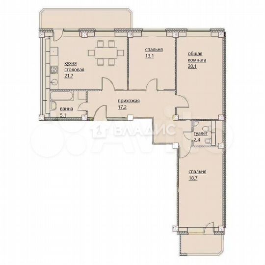 3-к. квартира, 102 м², 7/12 эт.
