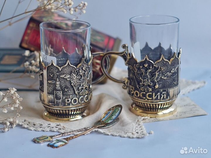 Бронза Подстаканник + стакан