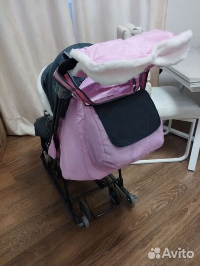 Детские санки коляска с колесами