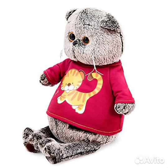 Мягкая игрушка 'Басик' в футболке с принтом 'Тигрё