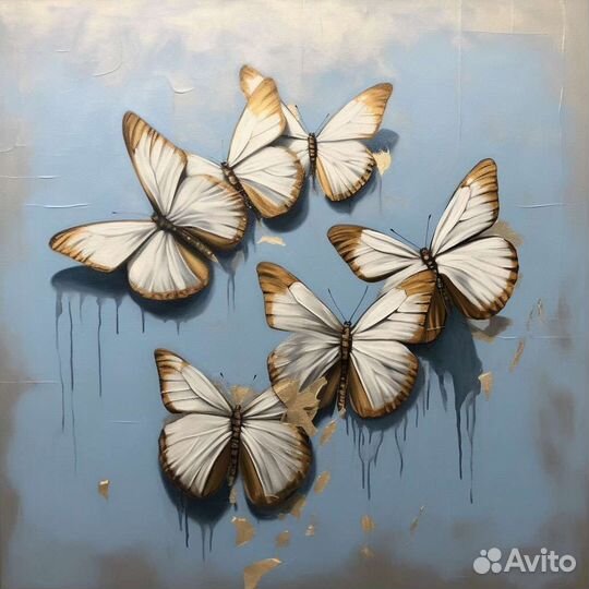 Картина маслом на холсте бабочки