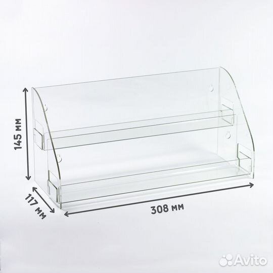 Горка из оргстекла 2-ух ступенчатая 308х145х117 мм