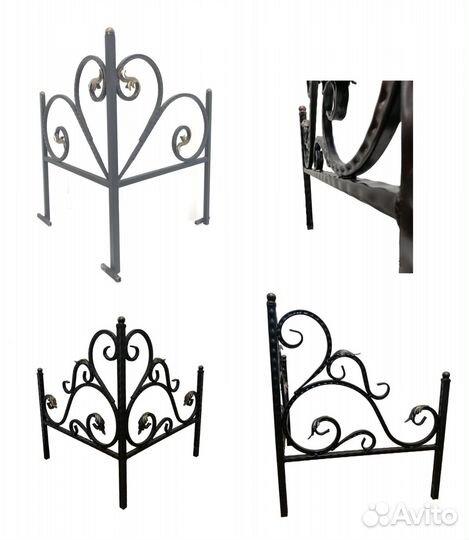 Оградки ритуальные на кладбище + скамейка и стол