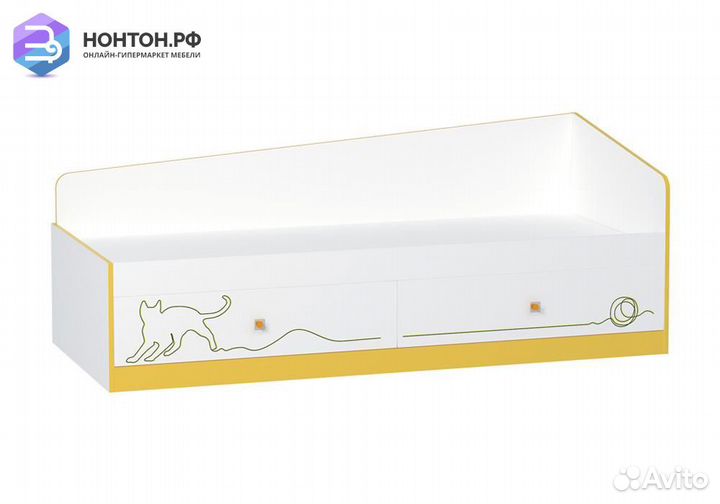 Кровать Альфа 11.21 солнечный свет / белый премиум