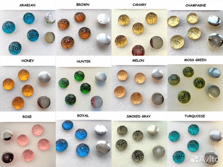 Камни пришивные фактурные, полубусины акрил