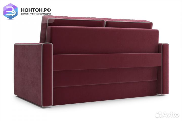 Диван еврокнижка Леон бордовый