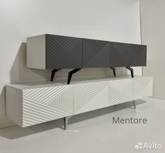 Тумба тв Bravo в цвете графит (на опорах)