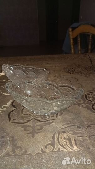 Салатник хрустальный (ладья) пара
