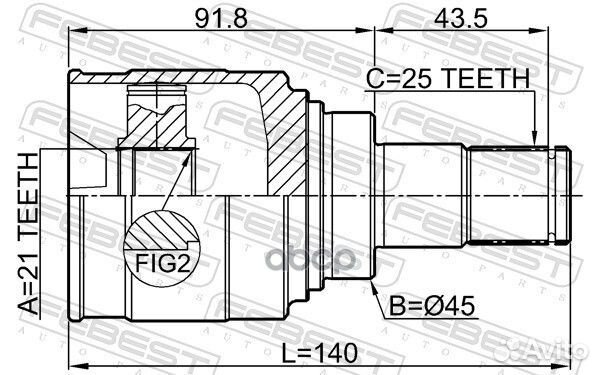 Шрус внутренний 21X45X25 6511001 Febest