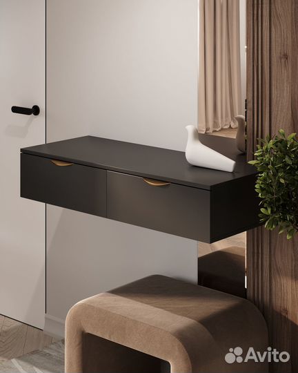 Консоль подвесная фасад прямой черный