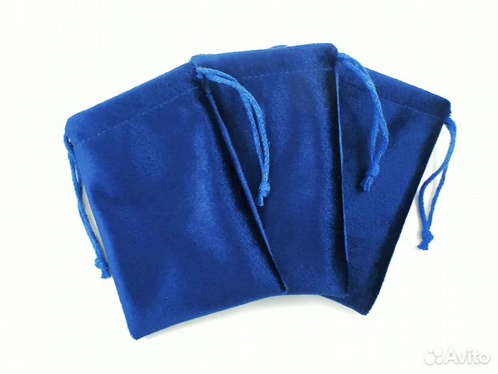 Бархатные мешочки бордовые и синие на шнурке
