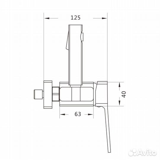 Гигиенический душ со смесителем Rose R1505T-1, оружейная сталь