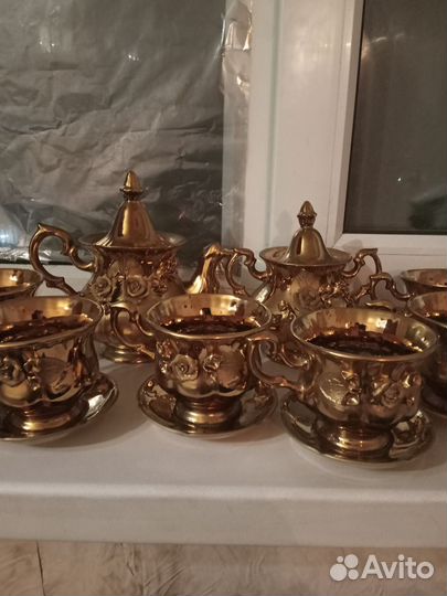 Чайно кофейный сервиз роза