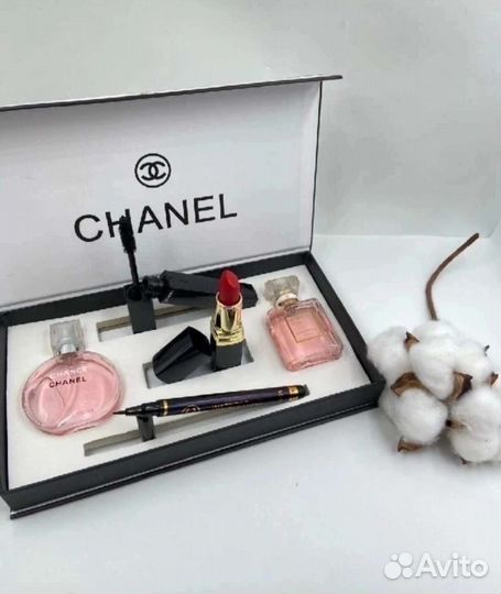 Подарочный набор Chanel 5в1/ Духи/Тушь/Помада
