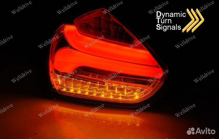 Фонари задние Ford Focus 3 15-18 HB черные SEQ LED