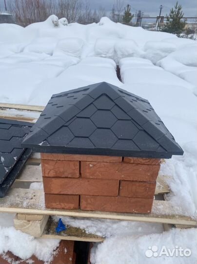 Полимерно-песчаный колпак на столб забора