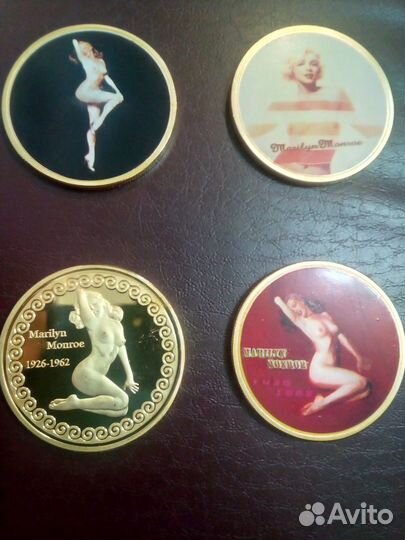 Монета сувенирная Мерилин Монро цветная