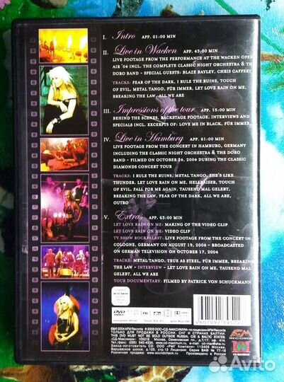 DVD диски Doro и Monsters of Metal-2 (лицензия)