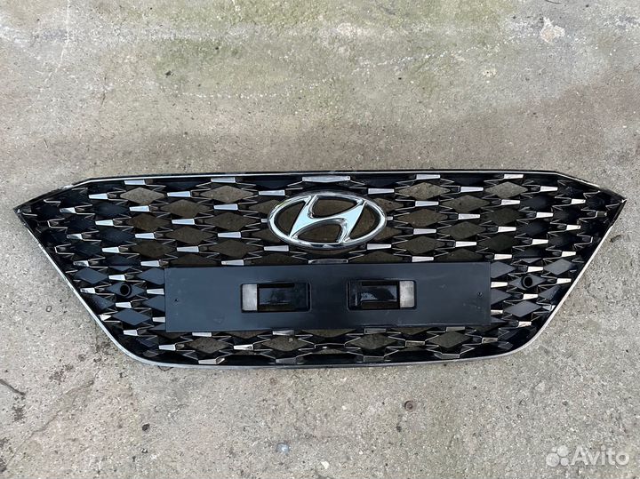 Решетка хендэ солярис 2 темный хром hyundai