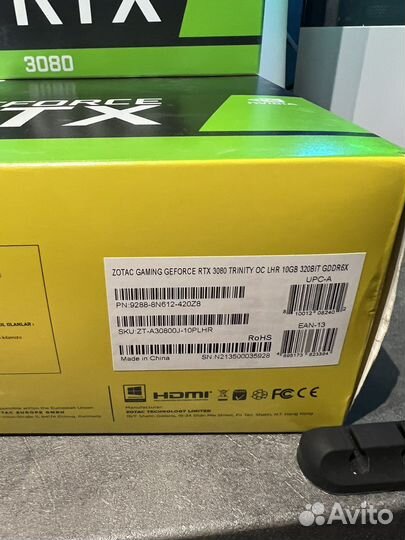 Видеокарта Zotac GeForce RTX 3080 Trinity OC 10Gb