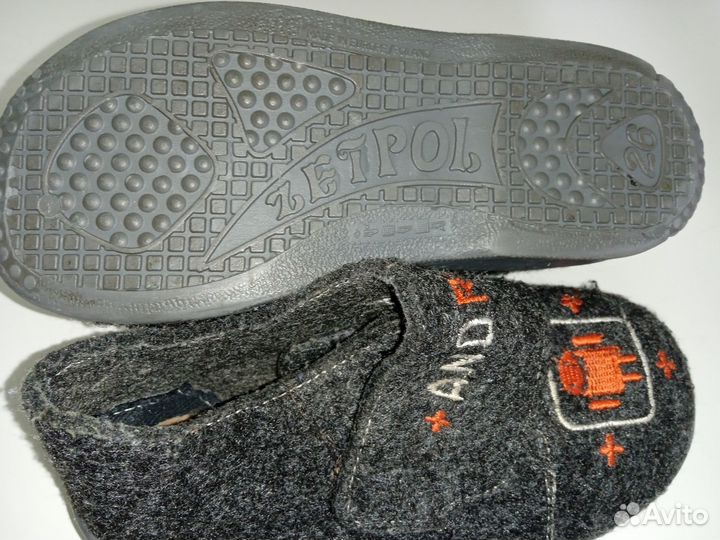 Комнатные тапочки для мальчика, теплые, 26р, 17см