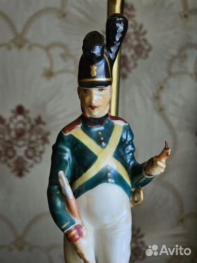 Лампа винтажная, электрическая, латунь, фарфор. Ге