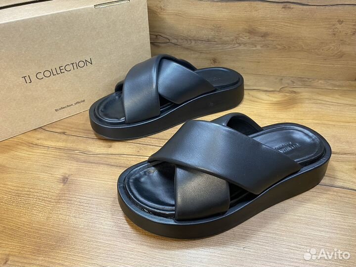 38р сабо шлепанцы новые tj collection кожа