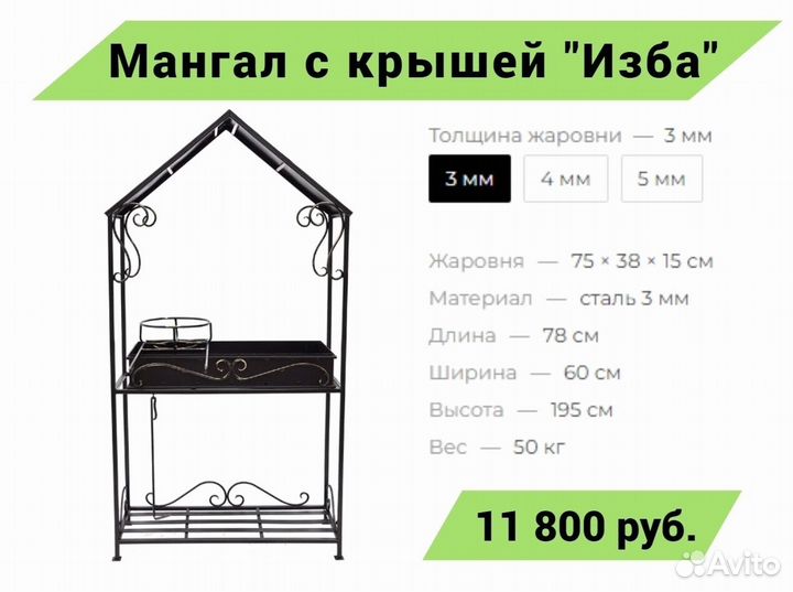 Мангал с крышей ''Усадьба люкс'' для дачи