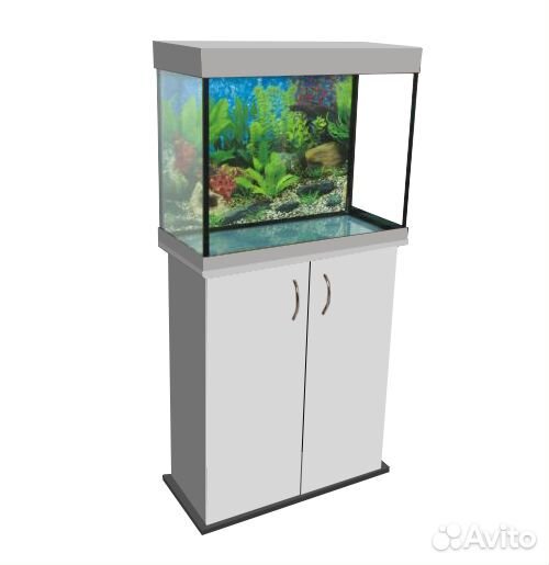 Аквариум 70 литров белый с тумбой