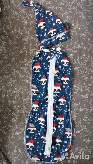 Комплект новый Mjölk пелёнка-кокон+шапочка