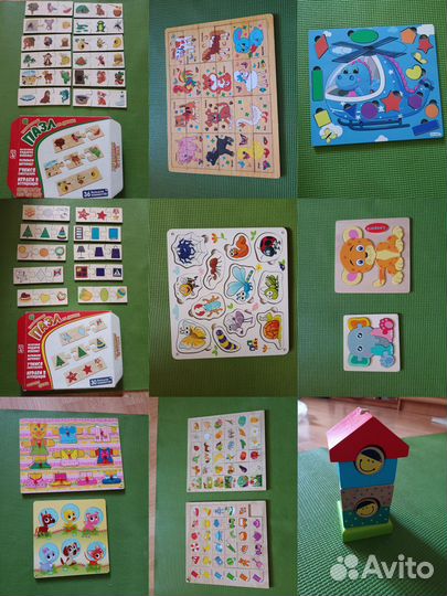 Деревянные пазлы вкладыши для малышей