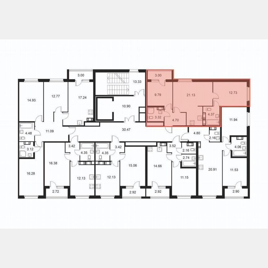 2-к. квартира, 57,5 м², 3/9 эт.