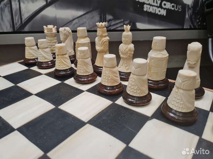 Раритетные шахматы из бивня мамонта 97г Якутия
