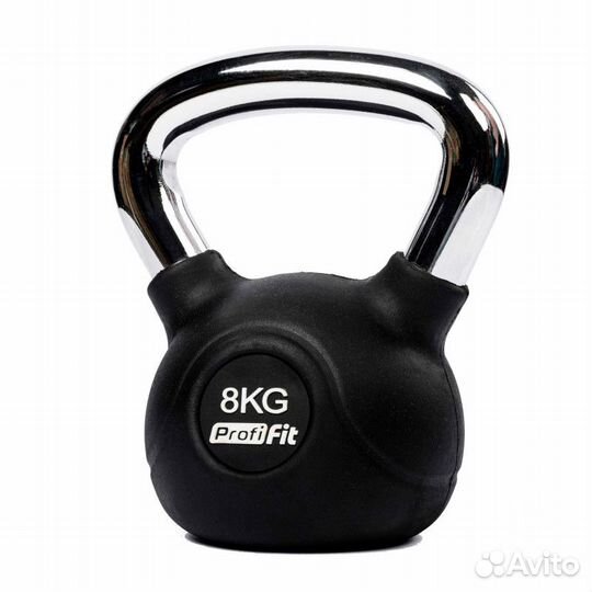 Гиря обрезиненная с хромированной ручкой