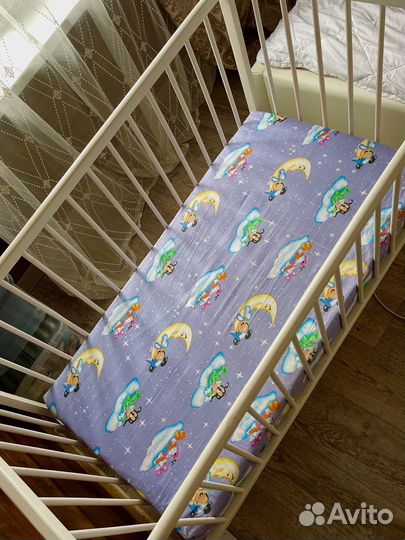 Новая детская кроватка - качалка + крепкий матрас