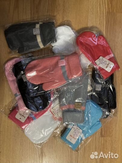 Шапка шлем варежки