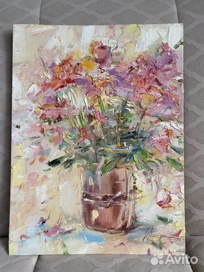 Картина маслом букет цветов, 30х40