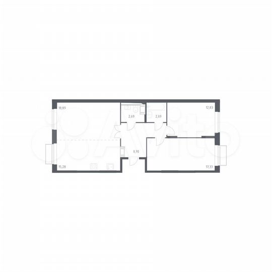 3-к. квартира, 78,9 м², 6/19 эт.