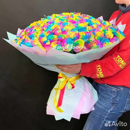 Радужные розы