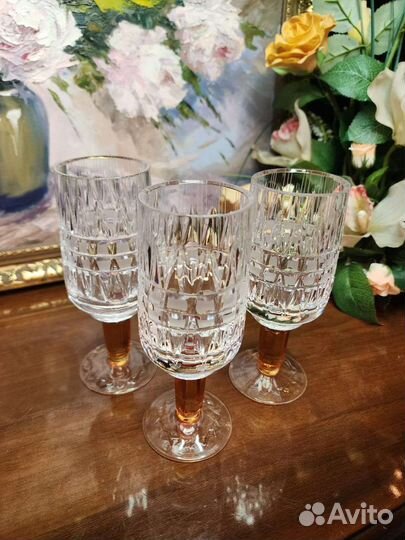 Фужеры олимпийские,Хрусталь, Винтаж