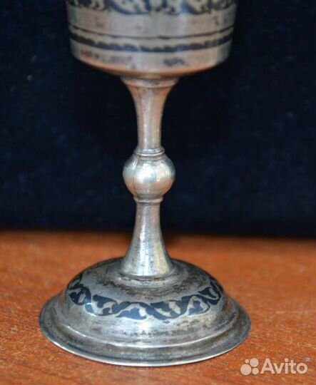 Серебряная рюмка. - 875 пр. кубачи. вес 52.7 гр